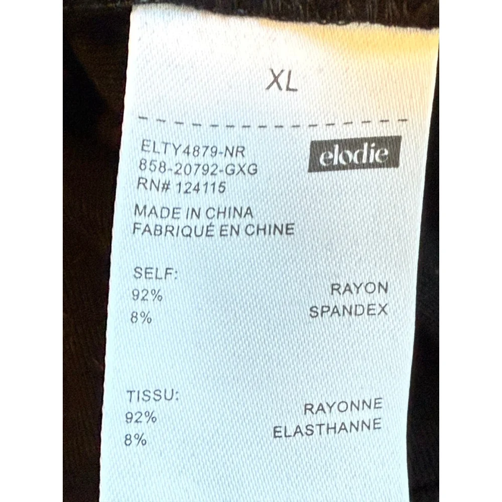 Elodie Black & White Ruched Colorblock Cami Top | Size XL | NWT - Picture 4 of 4